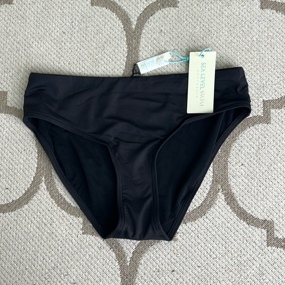 🏖️ Sea level Australia black essentials mid bikini bottoms pant, size 4 - Picture 4 of 14